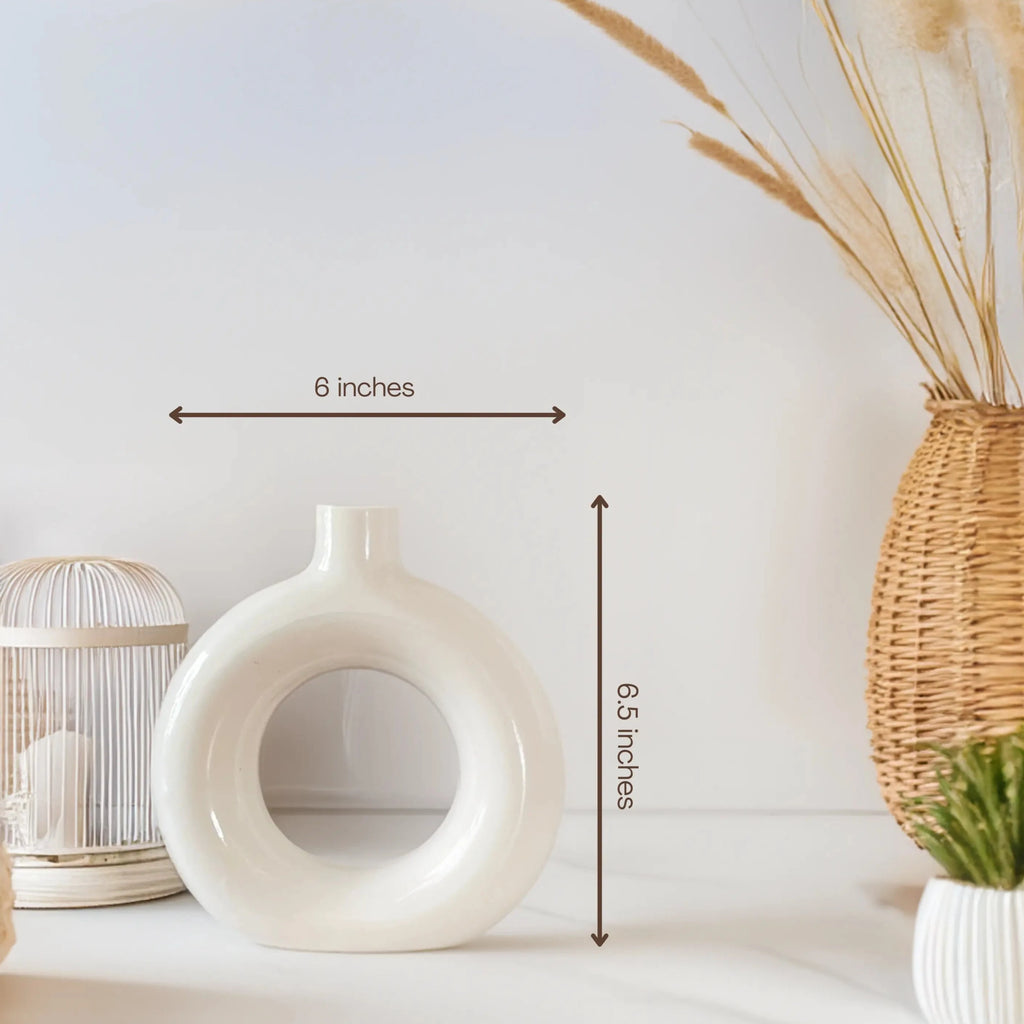 Donut Shaped Ceramic Vase (set of 2)