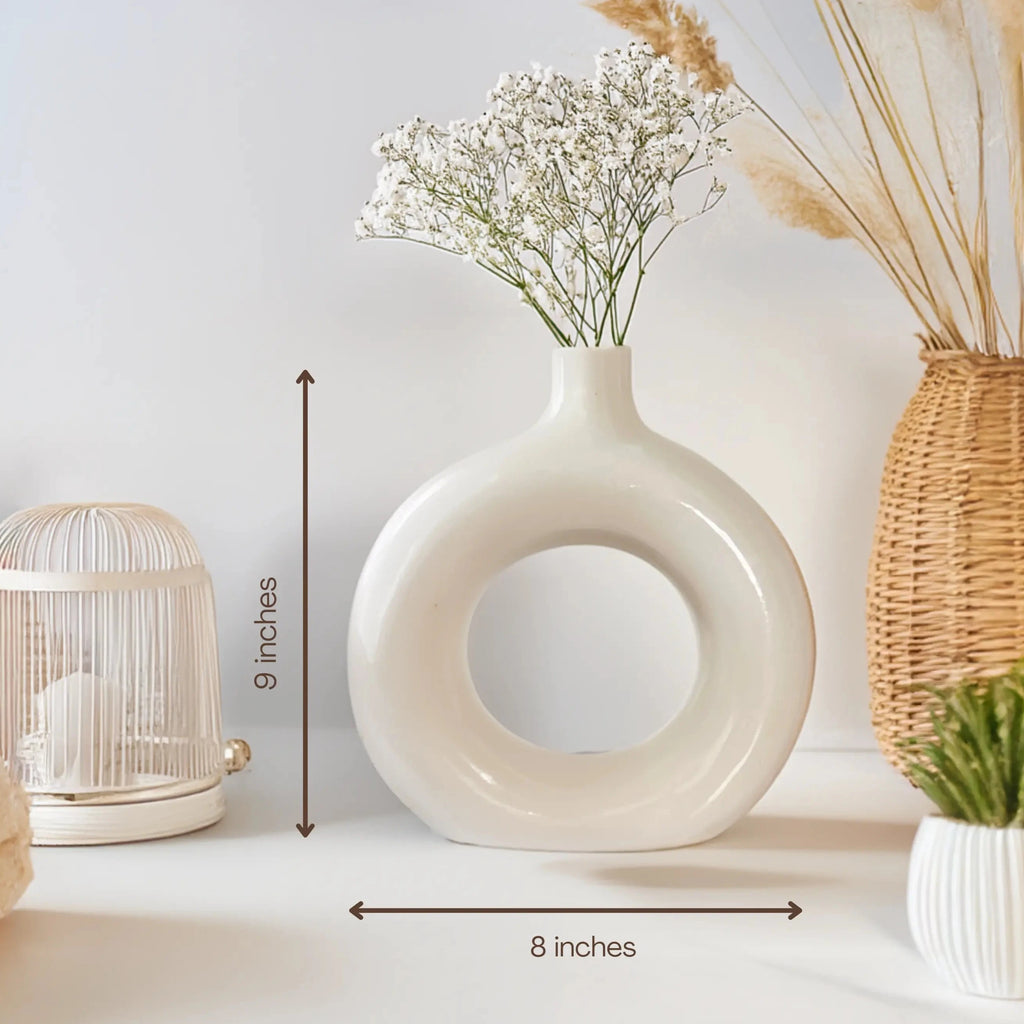 Donut Shaped Ceramic Vase (set of 2)