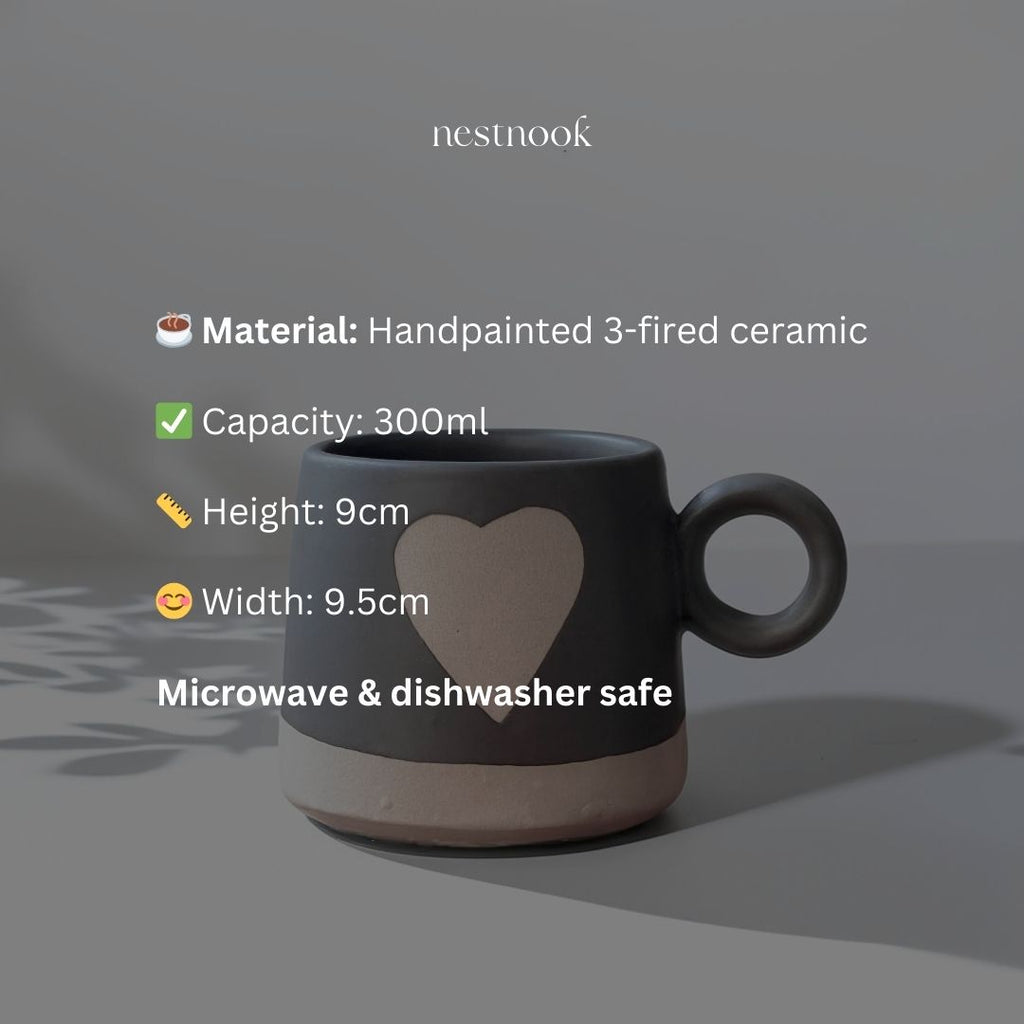 Black Heartfelt Mug