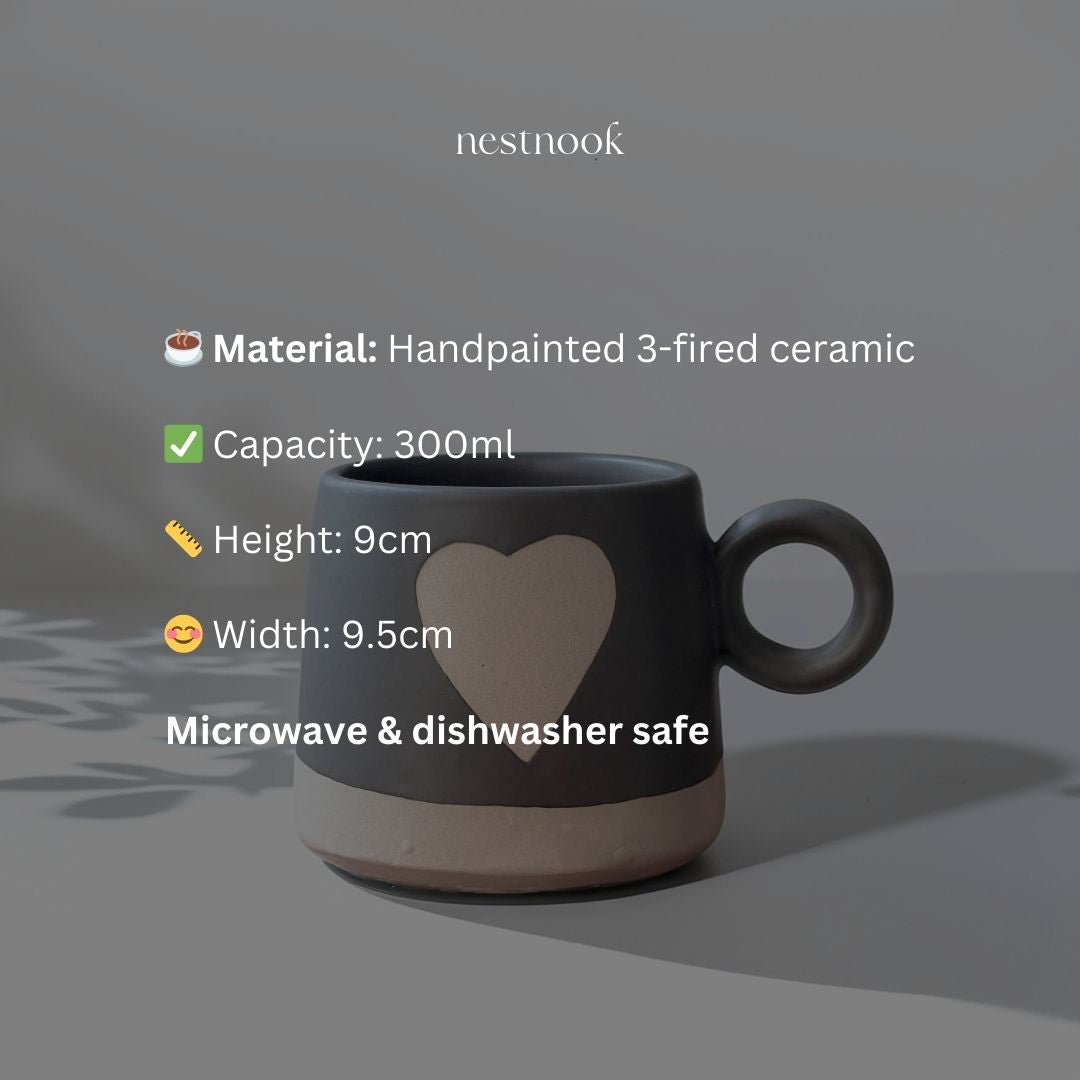 Black Heartfelt Mug