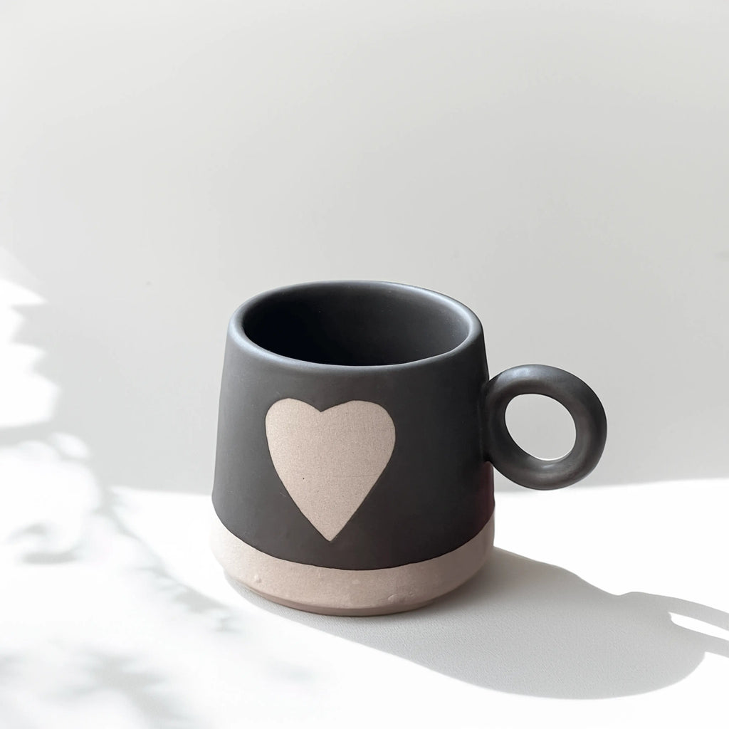 Black Heartfelt Mug