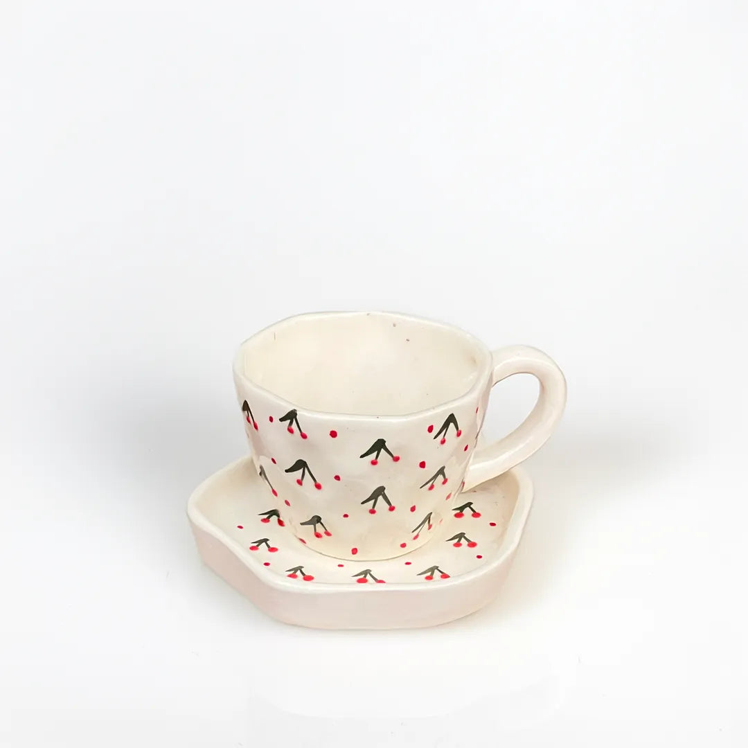 Embossed Cherries Breakfast Set