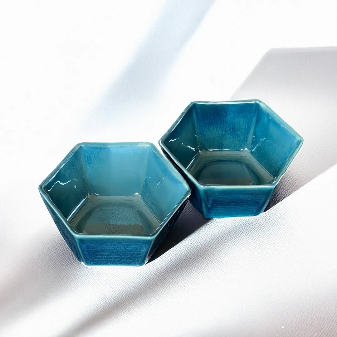 Blue Hex Bowls (set of 2)