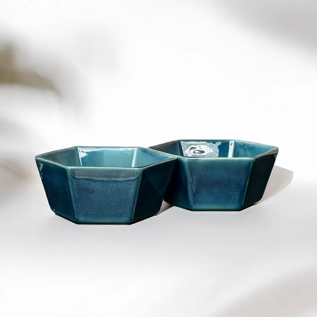 Blue Hex Bowls (set of 2)