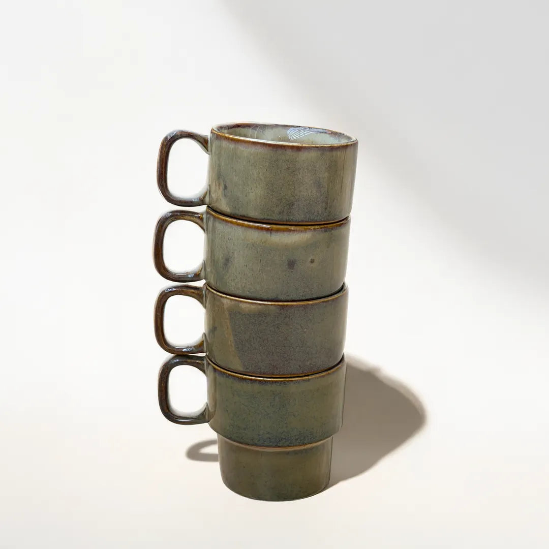 Olive Green Stackable Cups (set of 4)