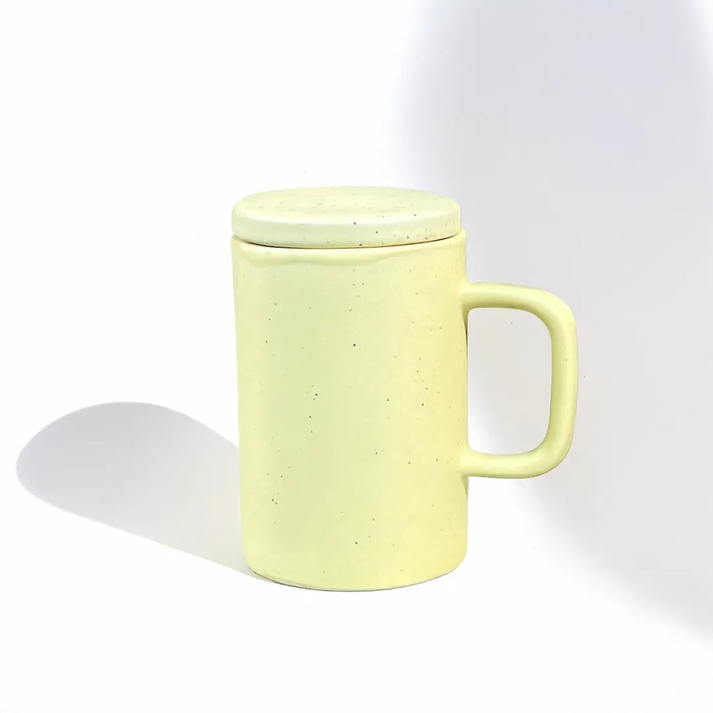 Lime Stellar Speckle Artisan Mug With Lid