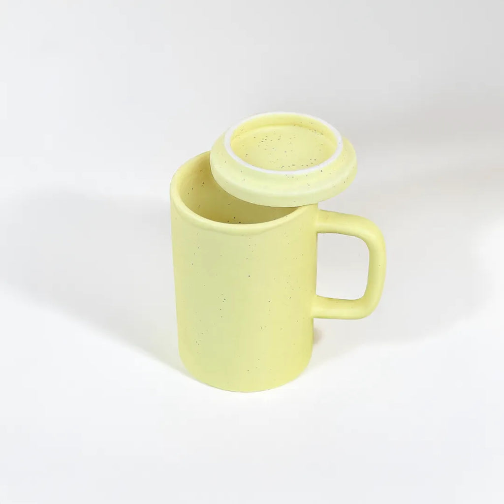 Lime Stellar Speckle Artisan Mug With Lid