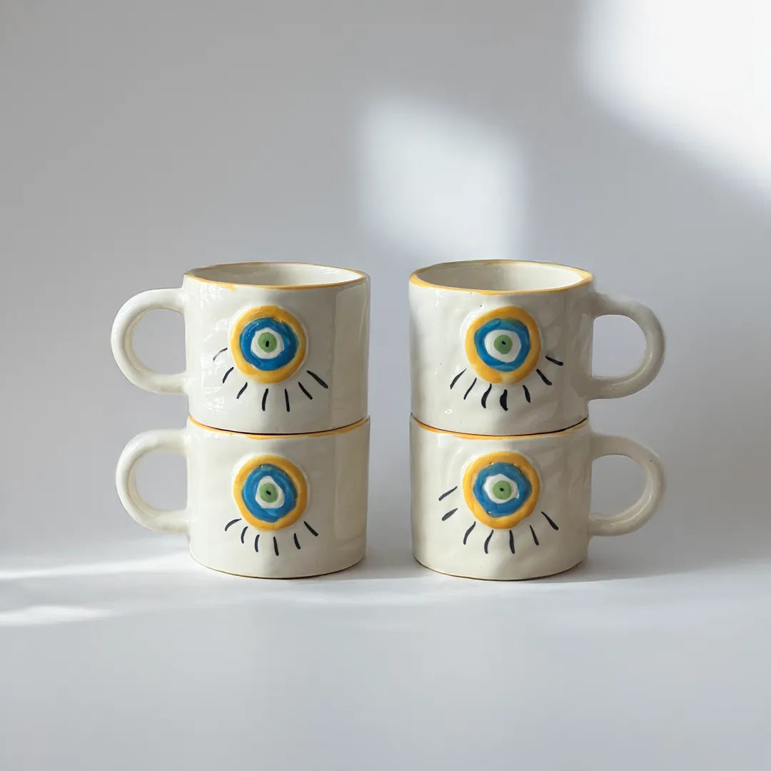 Bright Evil Eye Mugs (set of 4)