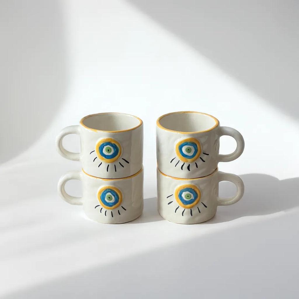 Bright Evil Eye Mugs (set of 4)