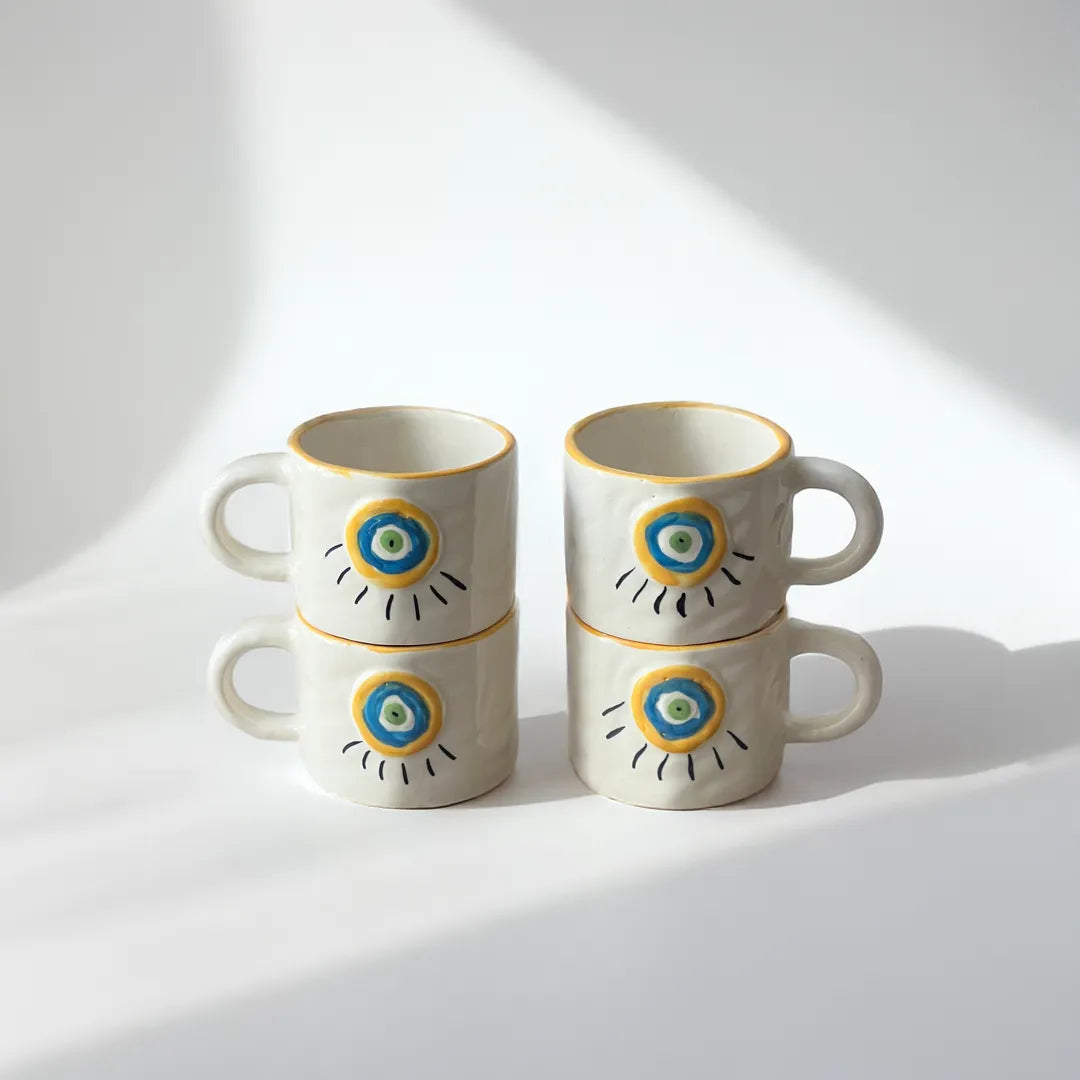 Bright Evil Eye Mugs (set of 4)