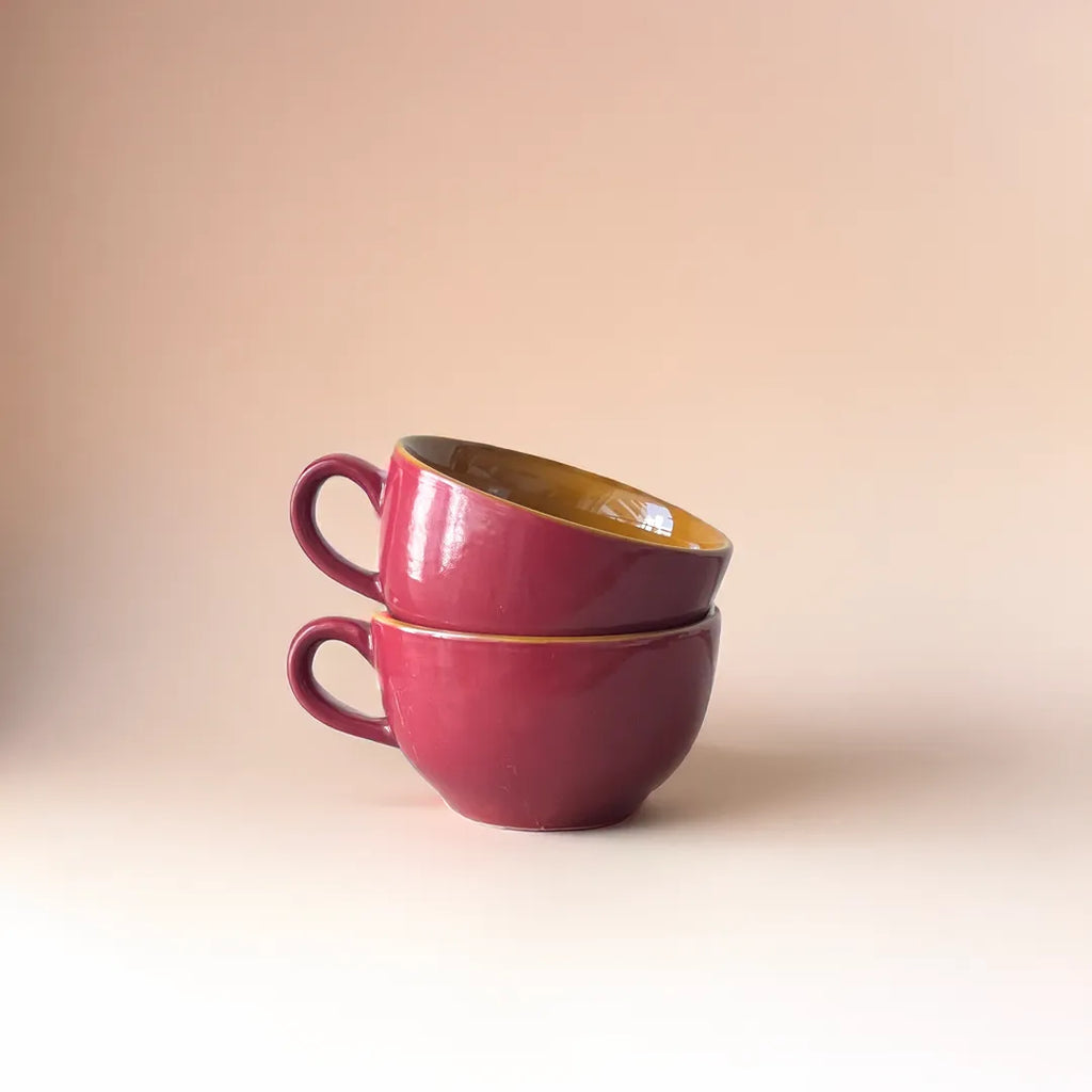 Pink Cappuccino Mugs (set of 2)