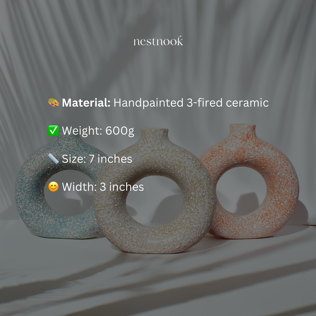 Embossed Colorful Donut Vases (set of 3)