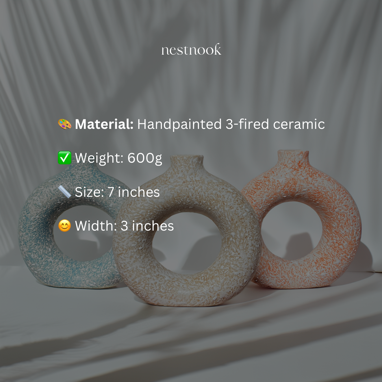 Embossed Colorful Donut Vases (set of 3)