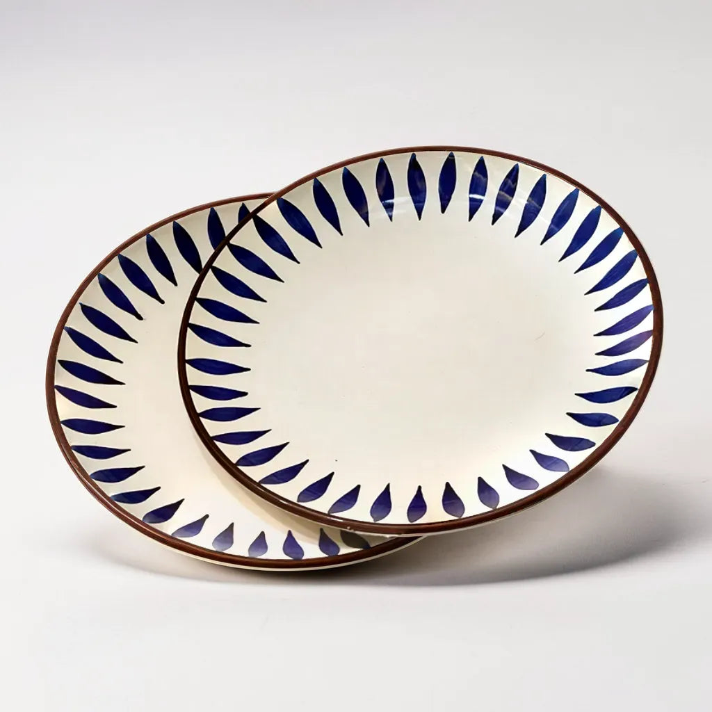 Blue Leaf Pattern Dinner Plate (10 inches)