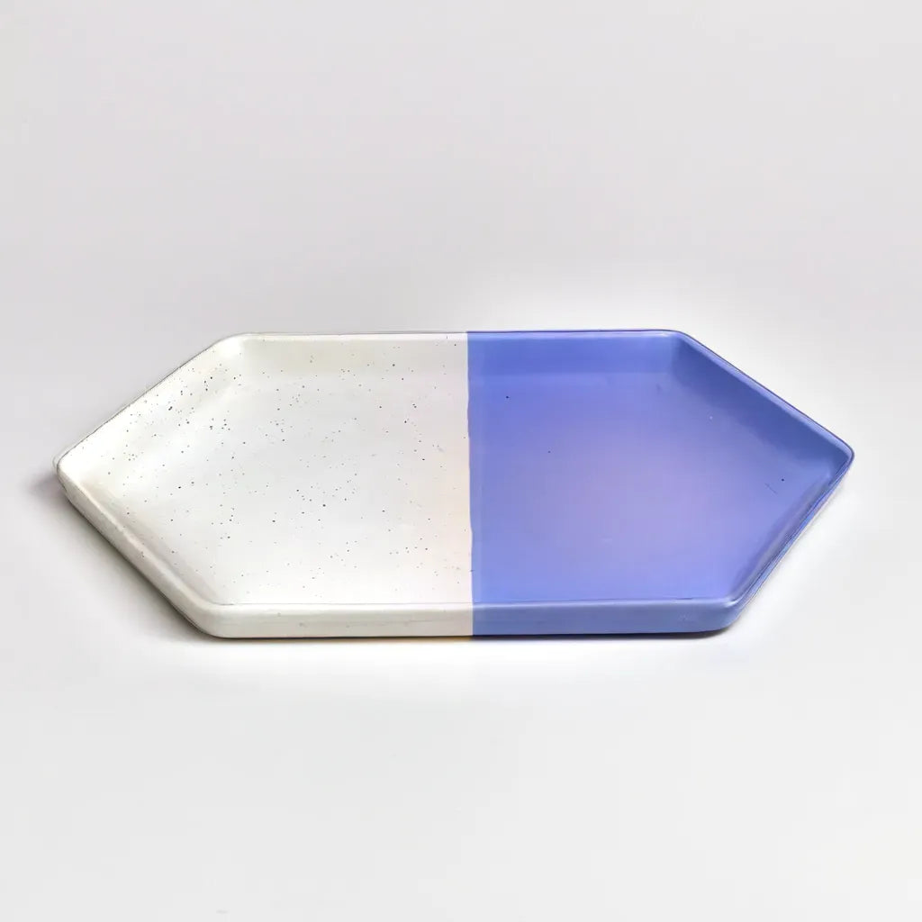 Hexagon Shaped Two Tone Serving Plate
