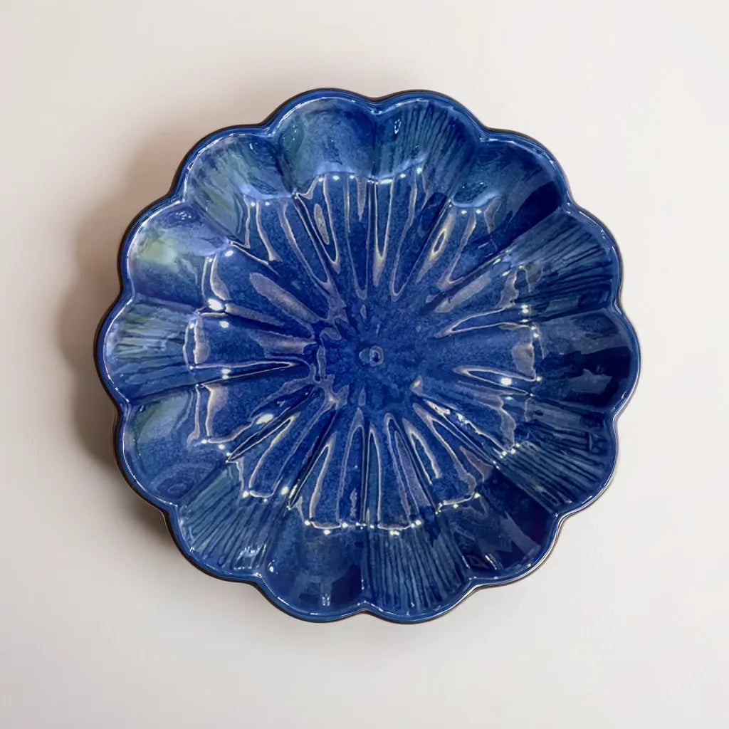 Blue Flower Shaped Snack Plate