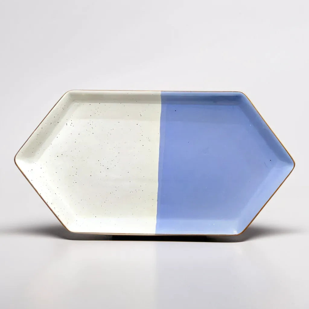 Hexagon Shaped Two Tone Serving Plate
