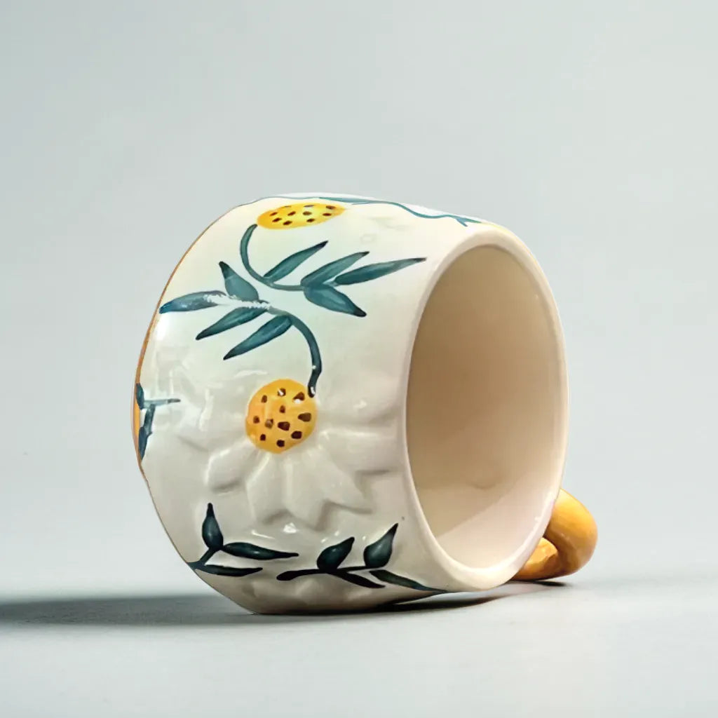 Daisy Floral Yellow Mug (set of 2)