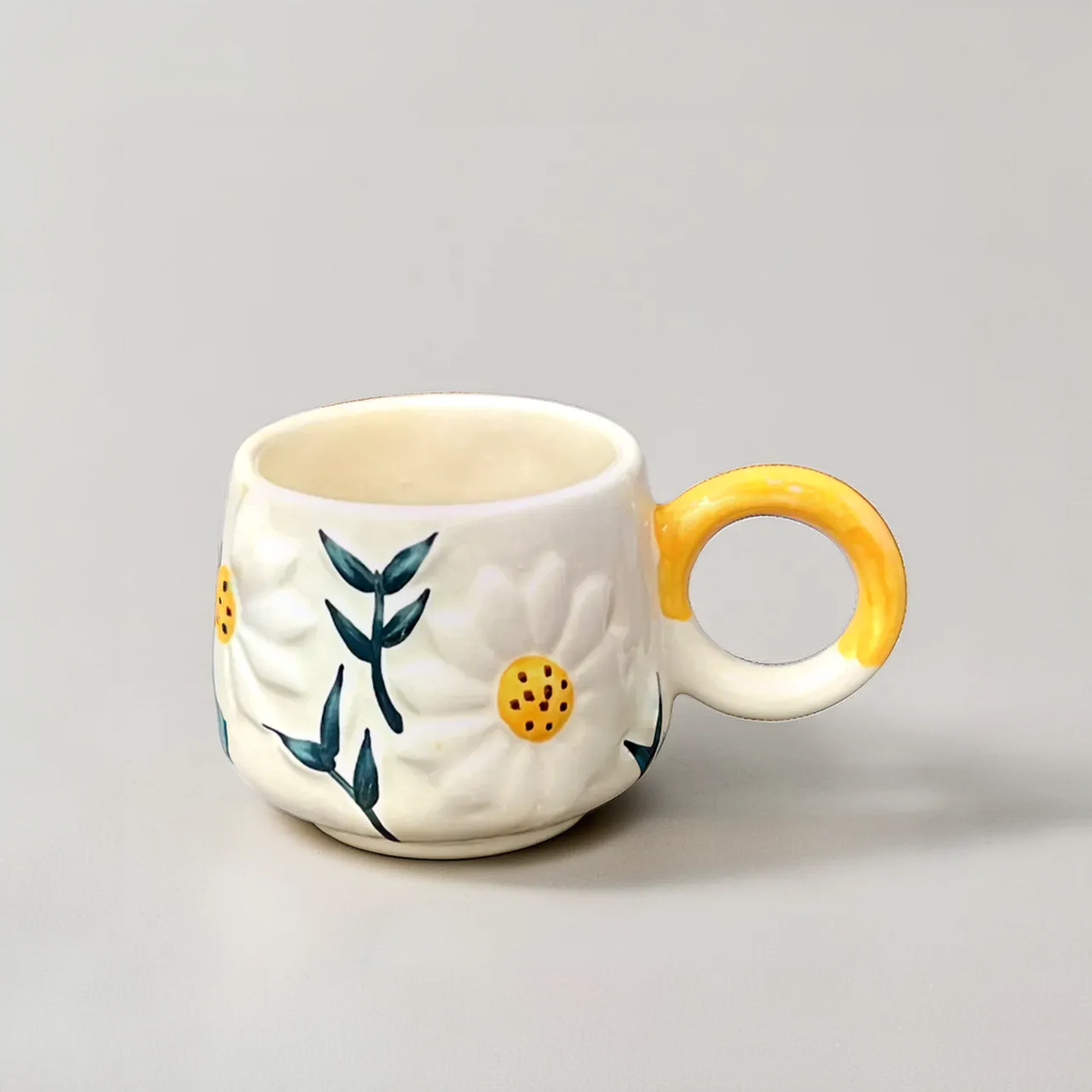 Daisy Floral Yellow Mug (set of 2)