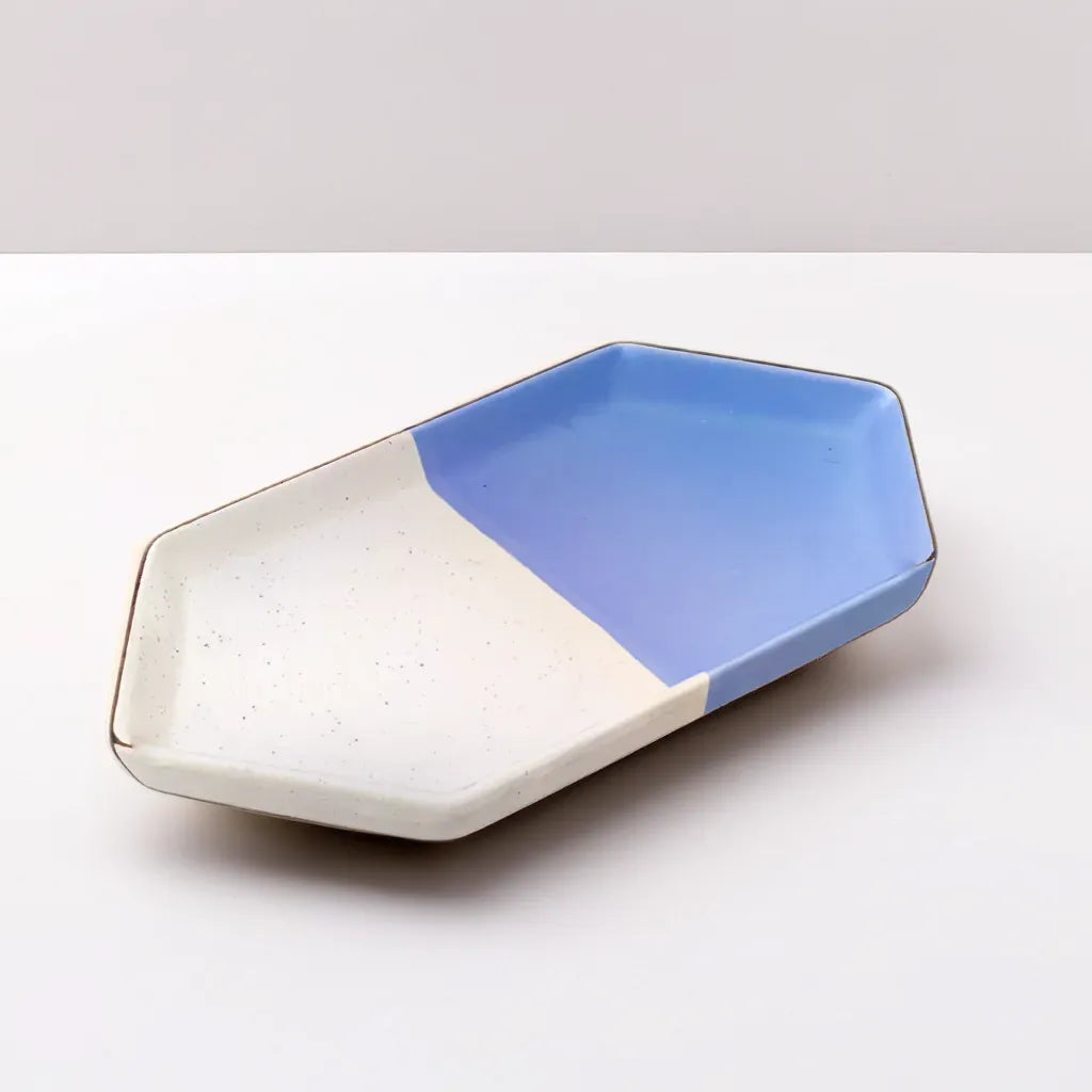 Hexagon Shaped Two Tone Serving Plate