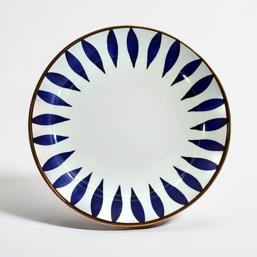 Blue Leaf Pattern Snack Plate