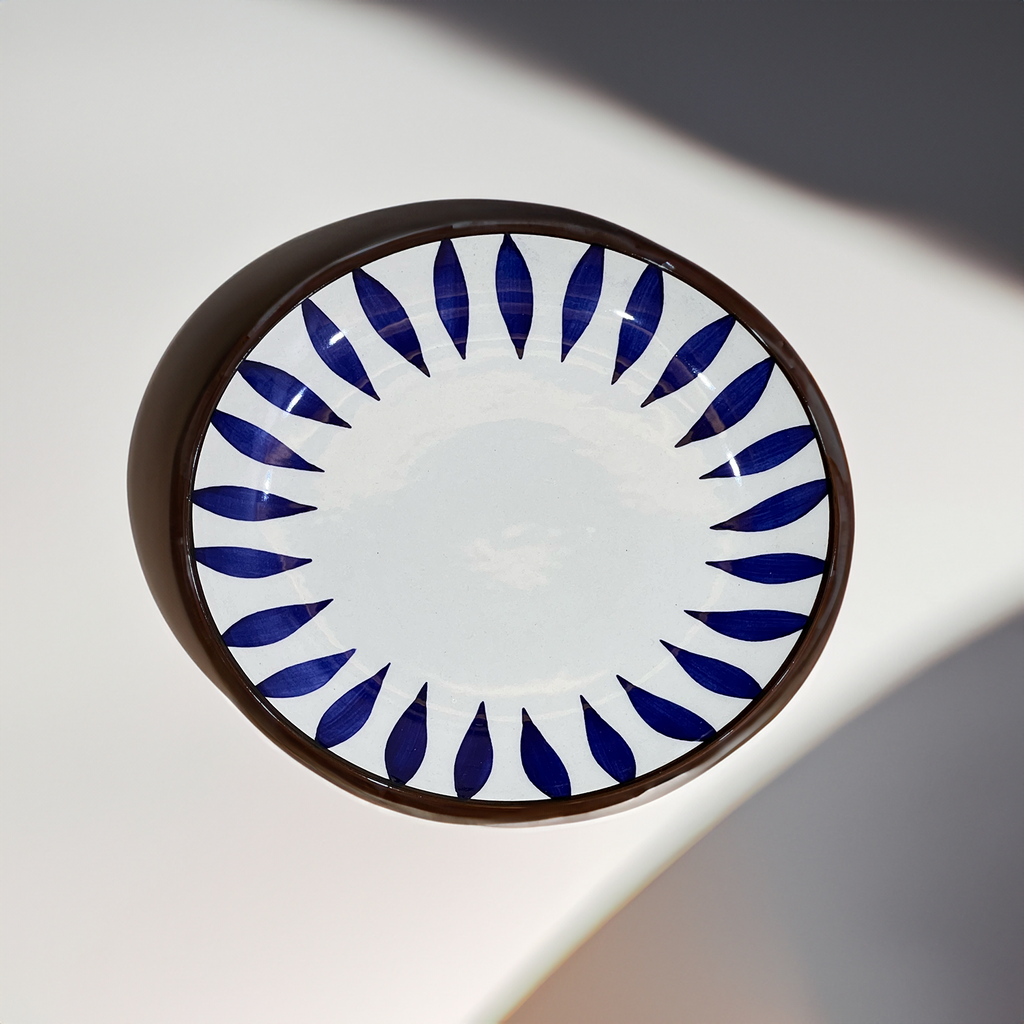 Blue Leaf Pattern Snack Plate