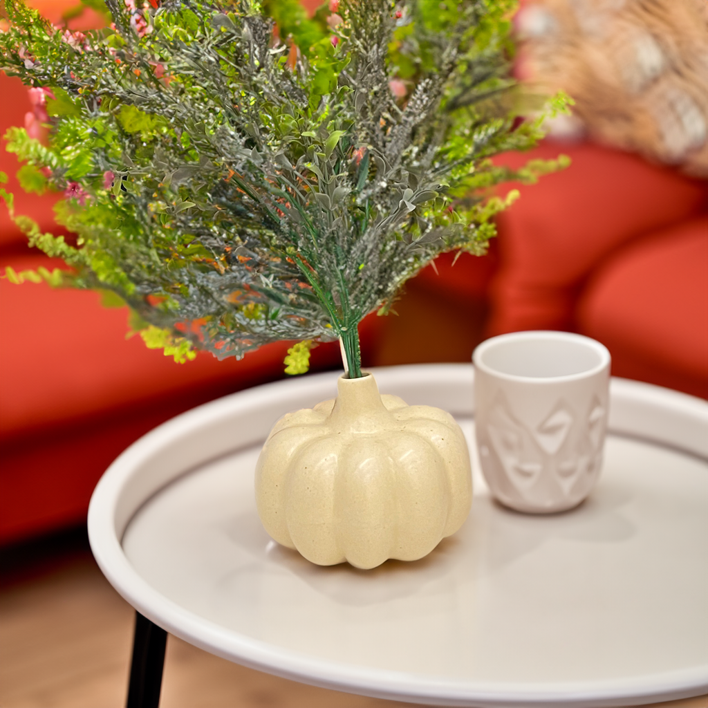 Pumpkin Bud Shaped Ceramic Vase